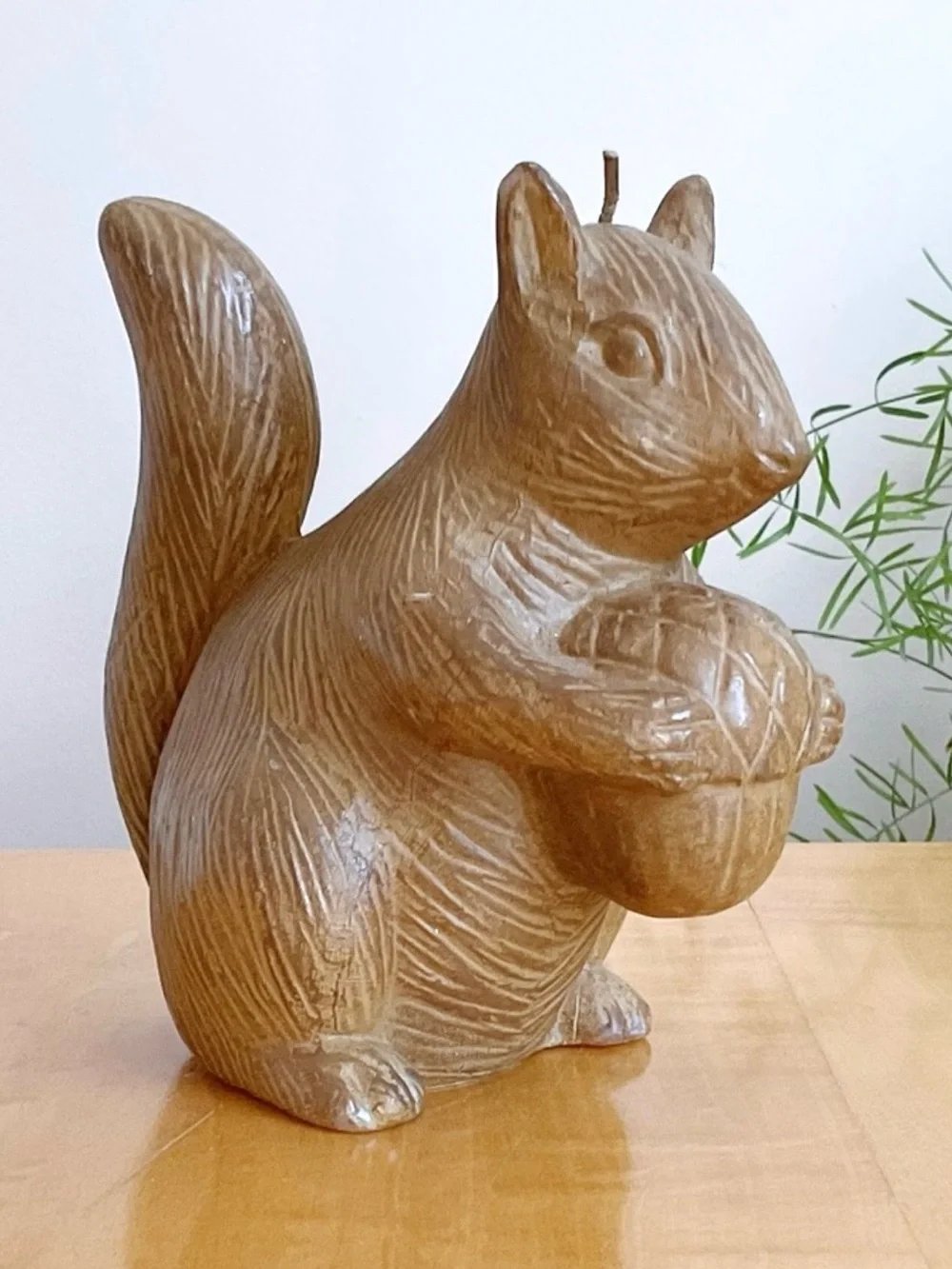 Pottery Barn Vintage Squirrel Acorn Candle Harvest Woodland Fall Decor 5.25”